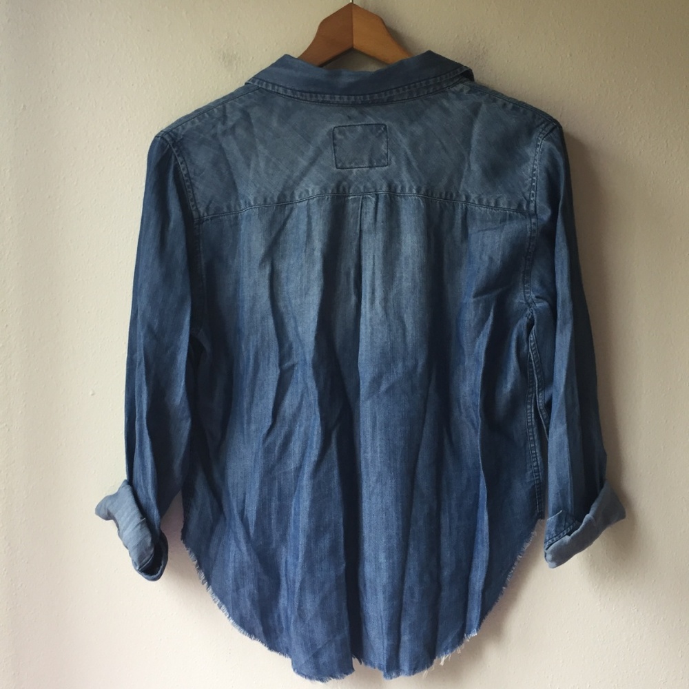 Rails Raw Hem Button Down Chambray Shirt - image 2